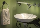 picture of a sink and hand towel in a bathroom